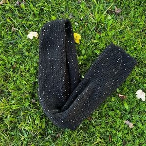 GUESS Fuzzy Black Sequins Infinity Scarf OS